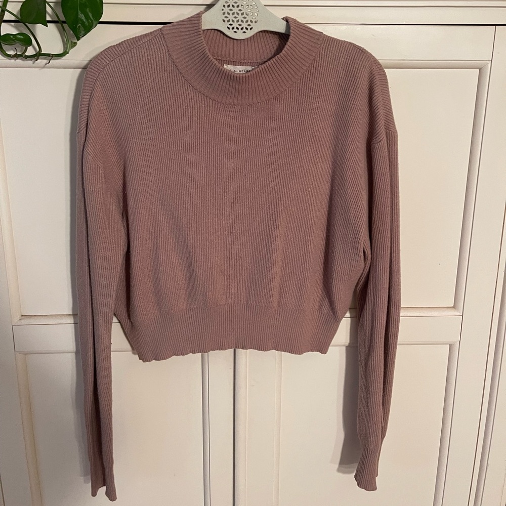 Brown Mock Neck Long Sleeve